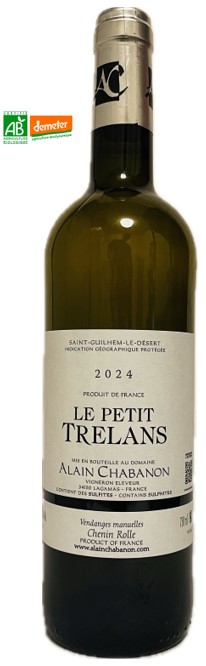 Vin Blanc - IGP Saint Guilhem Le Désert - Le Petit Trelans - Domaine Alain Chabanon - Languedoc- La Cave d'Emelyne