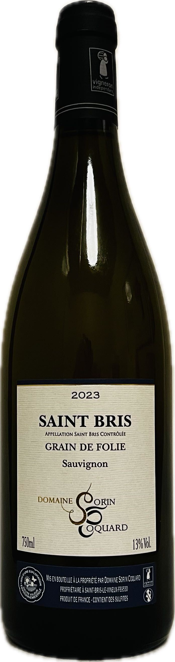 Vin Blanc - Saint Bris - Grain de Folie - domaine Sorin Coquard - Bourgogne- La Cave d'emelyne